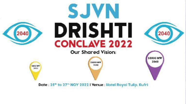 Sh. Nand Lal Sharma CMD SJVN honouring former CMDs and Directors during SJVN DRISHTI Conclave 2022..