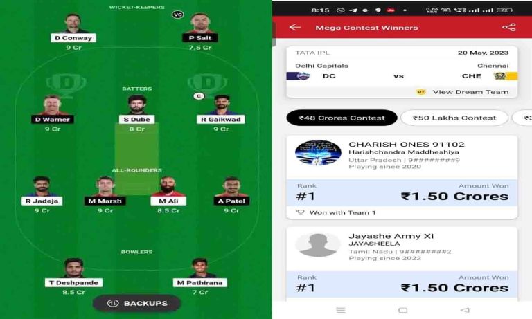 Dream 11 : DC vs CSK मैच में 2 युवक बने 1.50 करोड़ के मालिक